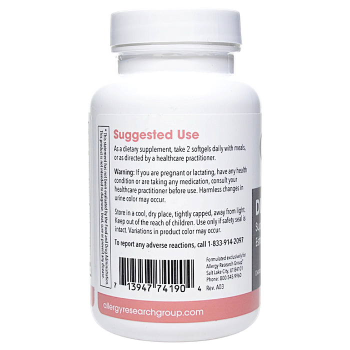 Allergy Research Group DIM Palmetto 60 softgels suggested use label