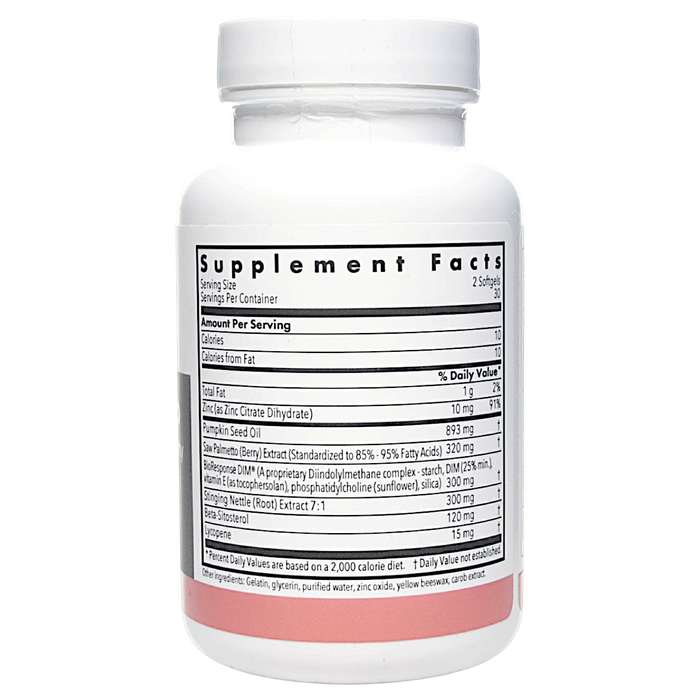 Allergy Research Group DIM Palmetto 60 softgels supplement facts label