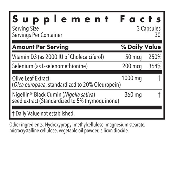 Allergy Research Group Immuno Thyroid CV 90 capsules supplement facts label