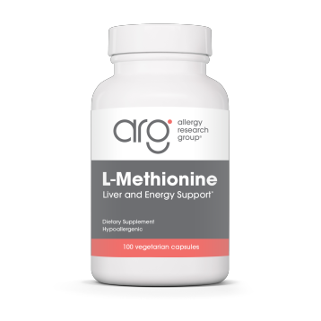 Allergy Research Group L-Methionine 500 mg, 100 capsules, front of bottle