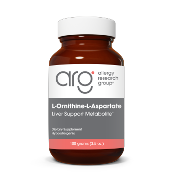 Allergy Research Group L-Ornithine-L-Aspartate, 100 g, front of jar