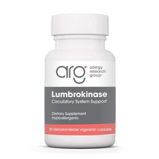 Allergy Research Group Lumbrokinase 32 mg, 30 capsules, front of bottle