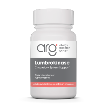 Allergy Research Group Lumbrokinase 32 mg, 60 capsules, front of bottle