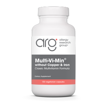 Allergy Research Group Multi-Vi-Min No Cu/No Fe, 150 capsules, front of bottle