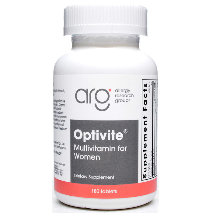 Allergy Research Group Optivite, 180 tablets, front of bottle