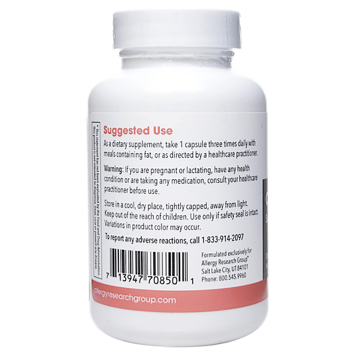 Allergy Research Group Ox Bile 500 mg 100 capsules suggested use label