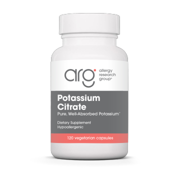 Allergy Research Group Potassium Citrate 99 mg, 120 capsules, front of bottle