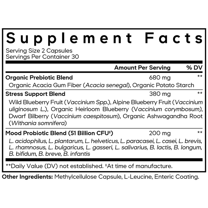 Amen Mood Probiotic + 51 Billion CFU Supplement Facts