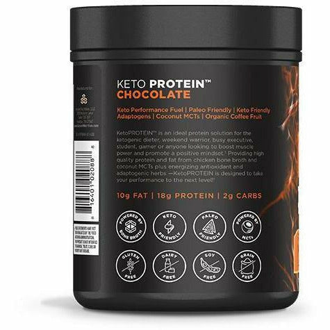 Ancient Nutrition Keto Protein Chocolate 17 servings label information panel