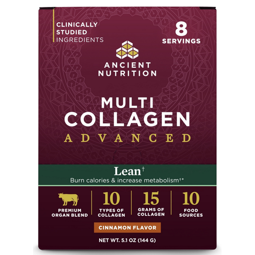 Ancient Nutrition Multi Collagen Advanced Lean Cinnamon, 8 servings, front of box