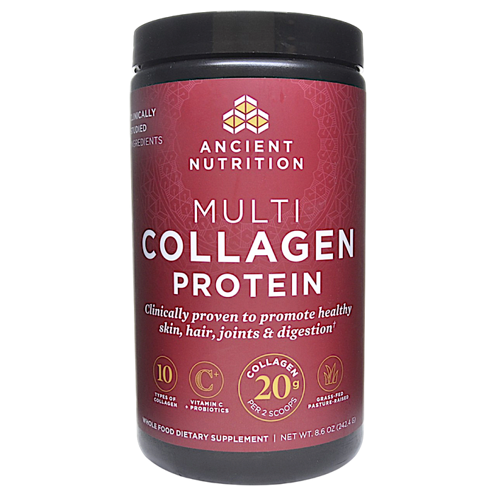 Ancient Nutrition Multi Collagen Protein Powder, 8.6 oz, front of jar