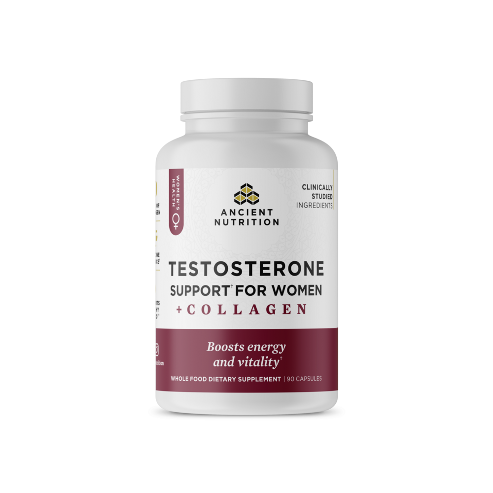 Testosterone Support for Women + Collagen | 90 capsules | Ancient ...