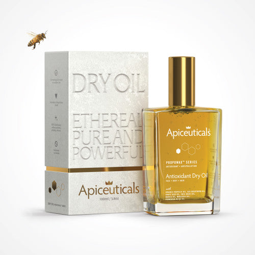 Apiceuticals PROPOWAX Antioxidant Dry Oil, 3.4 fl oz, front of bottle and box