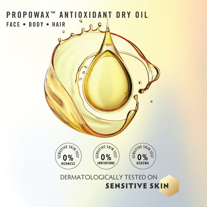 Apiceuticals PROPOWAX Antioxidant Dry Oil 3.4 fl oz texture graphic