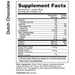 Apollon Nutrition 50/50 Formula X Dutch Chocolate 28 servings supplement facts label