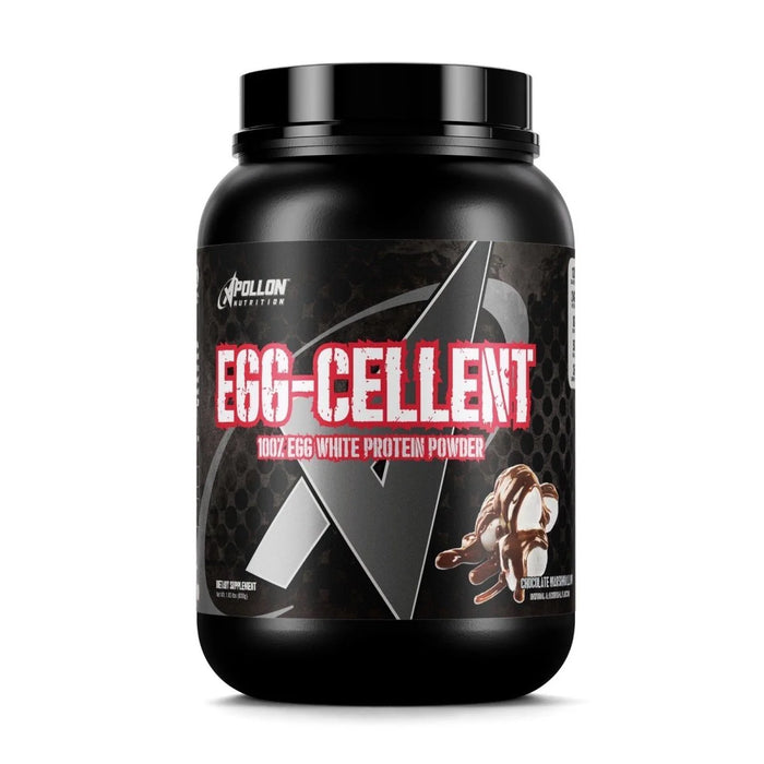 Apollon Nutrition Egg-Cellent Pure Egg Protein Chocolate Marshmallow, 26 servings, front of jar