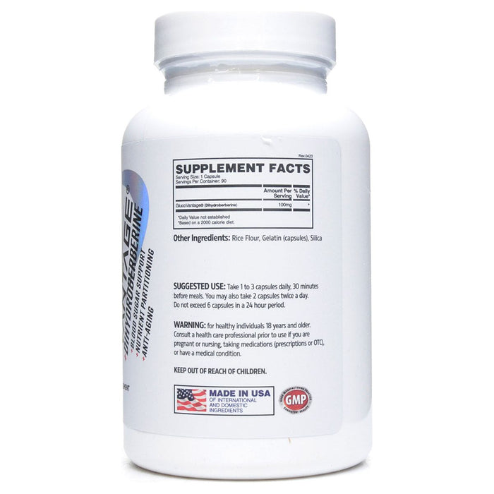 Apollon Nutrition GlucoVantage 90 capsules supplement facts label