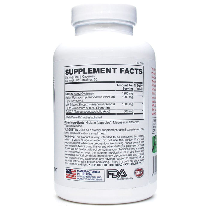 Apollon Nutrition Liver Lover 180 capsules supplement facts label