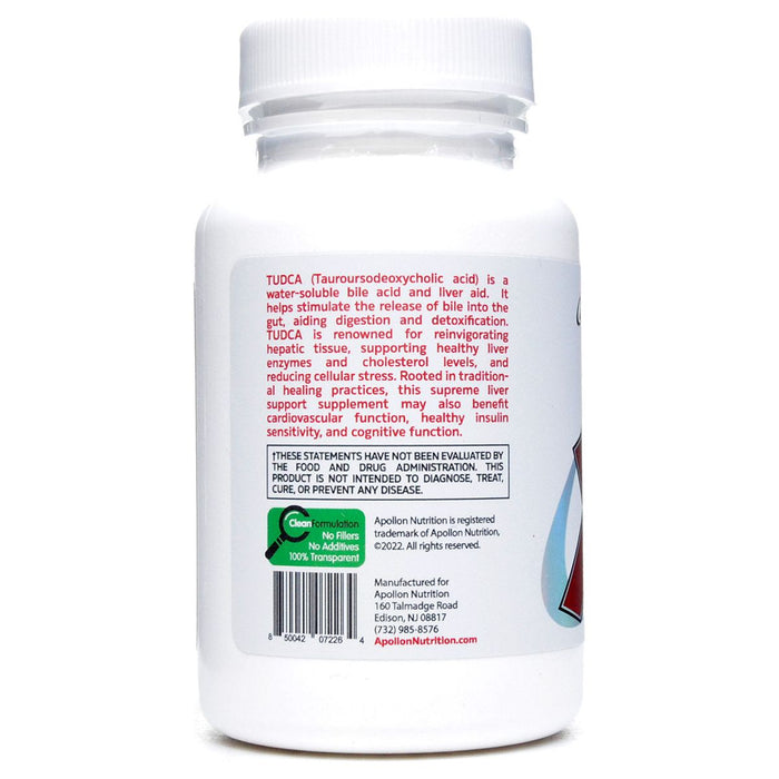 Apollon Nutrition TUDCA 60 capsules label information panel