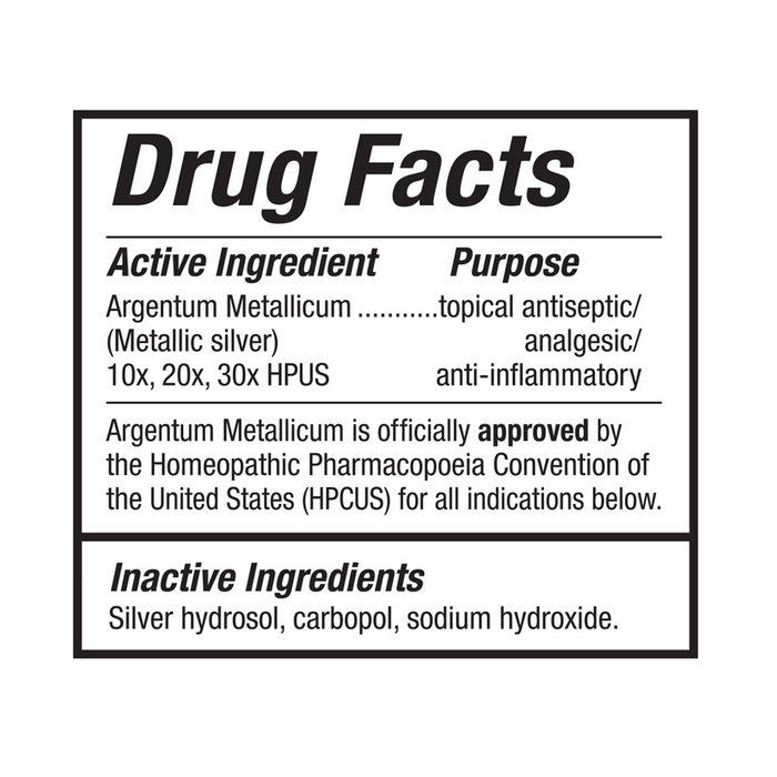 Argentyn 23 Professional First Aid Gel 2 oz drug facts label