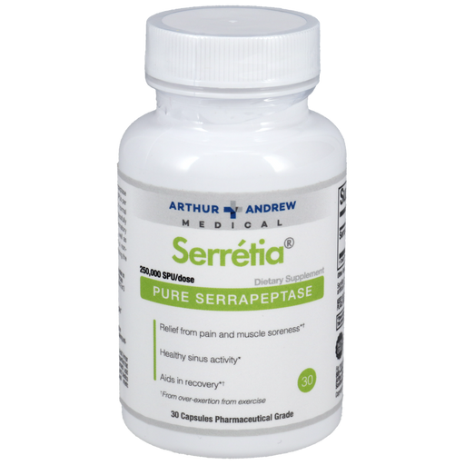 Arthur Andrew Medical Serretia, 30 capsules, front of bottle