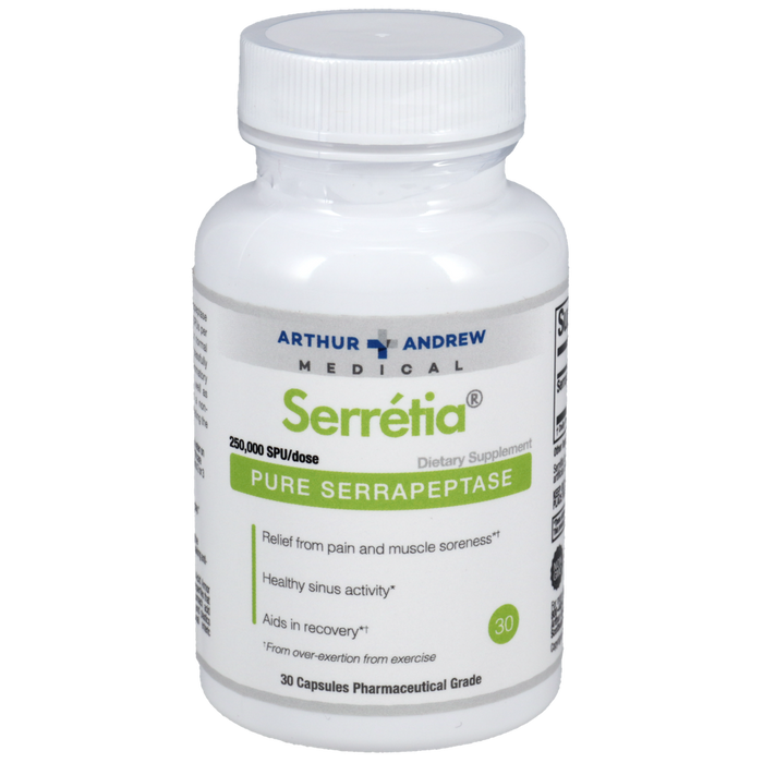 Arthur Andrew Medical Serretia, 30 capsules, front of bottle