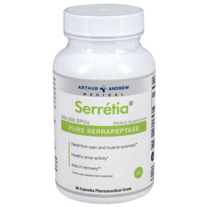 Arthur Andrew Medical Serretia, 90 capsules, front of bottle
