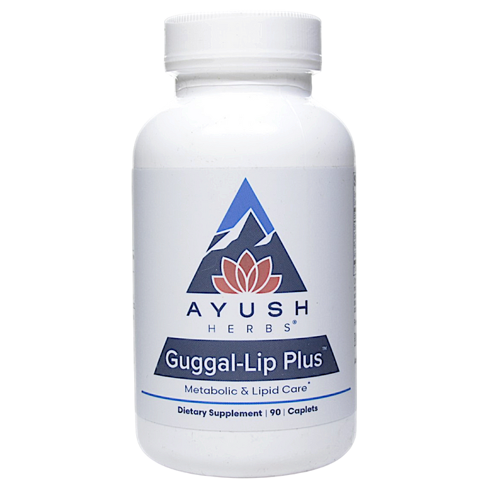 Ayush Herbs Guggal-Lip Plus, 90 caplets, front of bottle