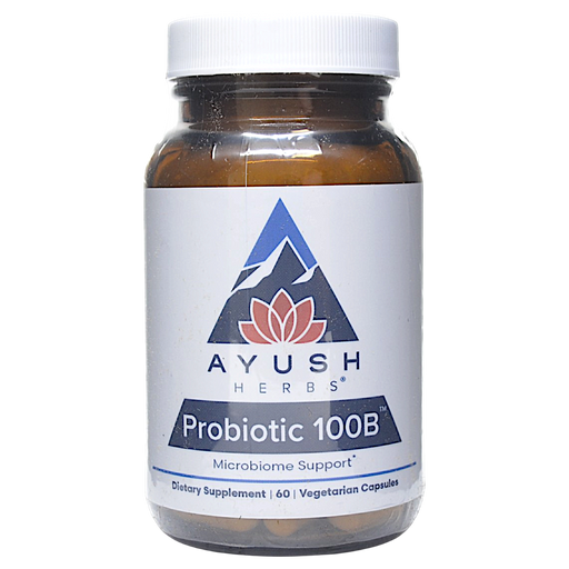Ayush Herbs Probiotic 100B, 60 capsules, front of bottle