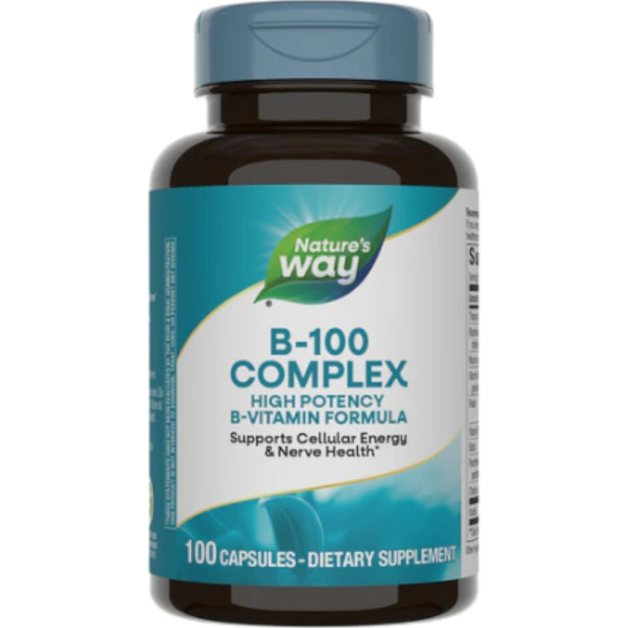Nature's Way B-100 Complex dietary supplement bottle on a white background