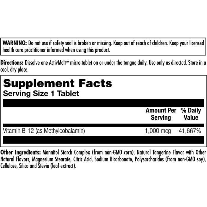 B-12 Methyl 1,000 mcg Tangerine 90 tabs By KAL