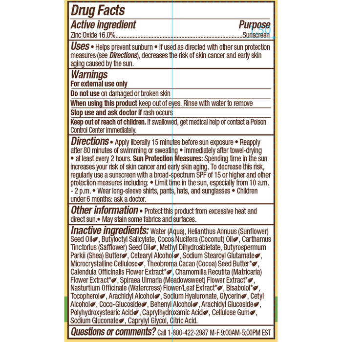 Babo Botanicals Clear Zinc Sunscreen SPF 30, Unscented 3 fl oz drug facts label