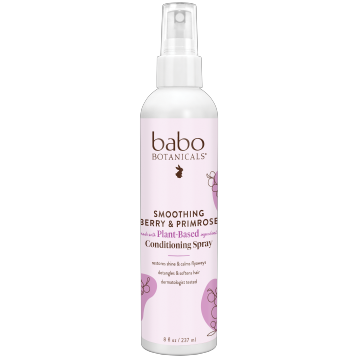 Babo Botanicals Smoothing Detangling Spray, 8 fl oz, front of spray bottle