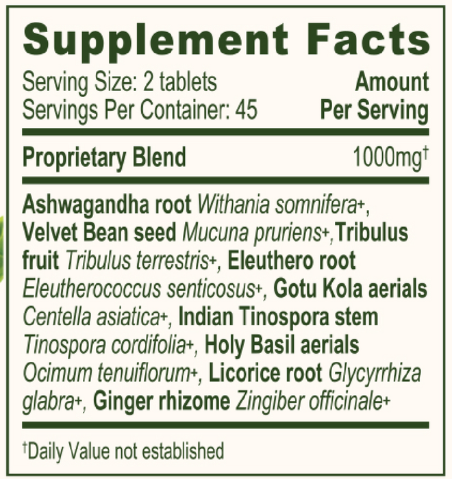 Banyan Botanicals Adrenal Nourish Supplement Facts