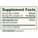 Banyan Botanicals Ashwagandha Supplement Facts