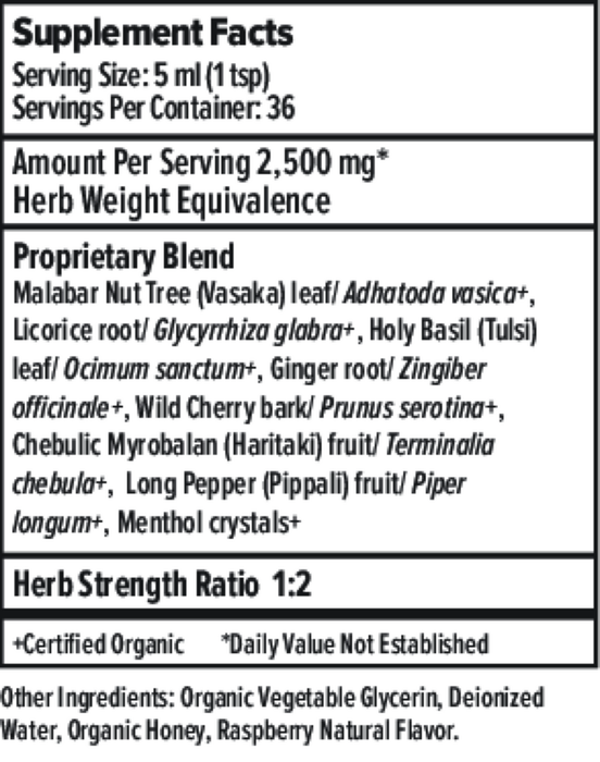 Banyan Botanicals Bronchial Support Supplement Facts