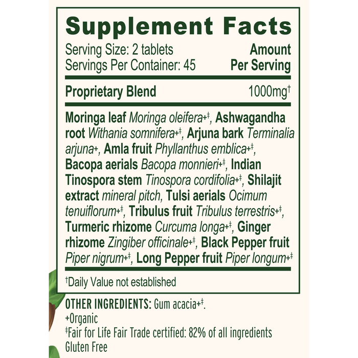 Banyan Botanicals Everyday Endurance Supplement Facts