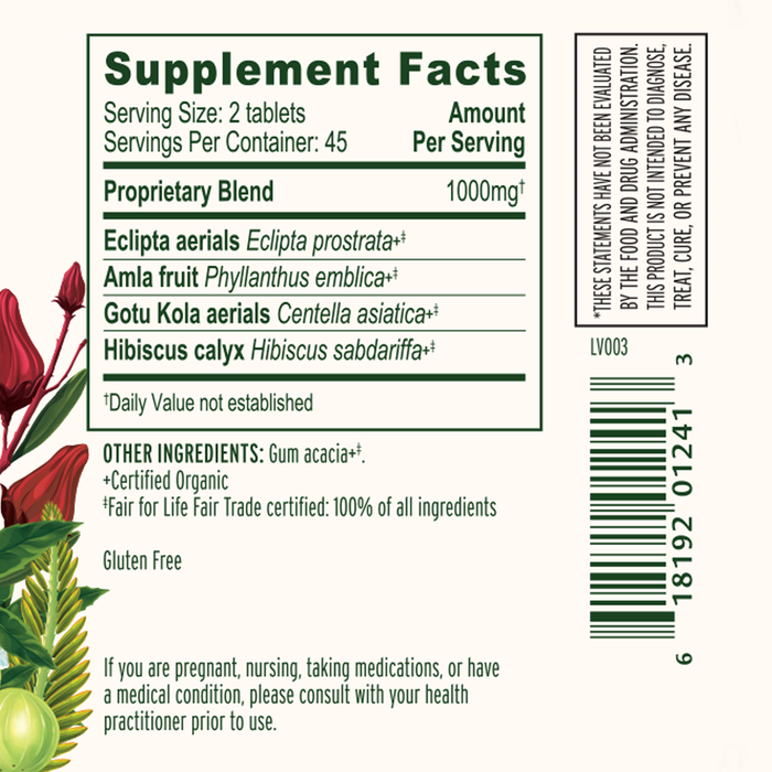 Banyan Botanicals Healthy Hair Supplement Facts
