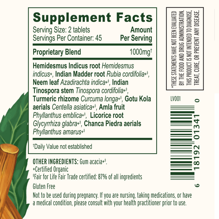 Banyan Botanicals Health y Skin Supplement Facts