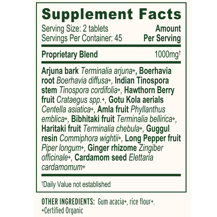 Heart Formula 90 Tablets by Banyan Botanicals