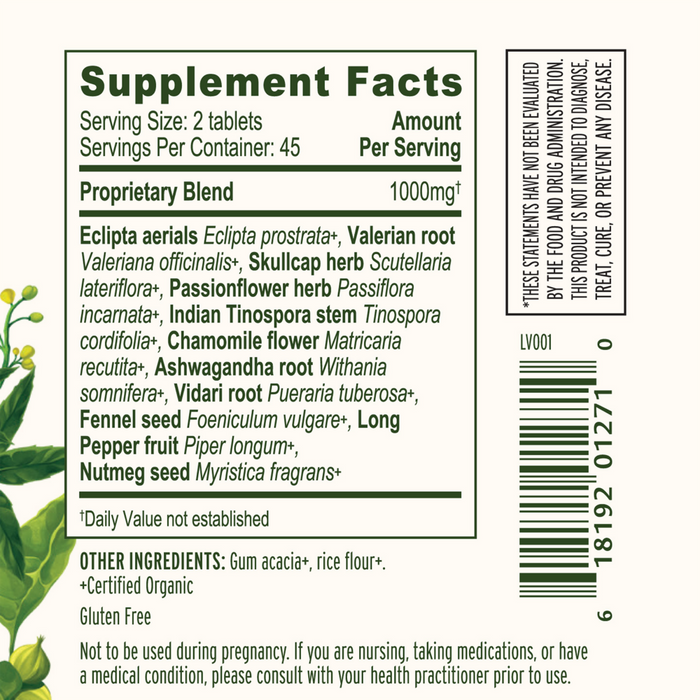 Banyan Botanicals I Sleep Soundly Supplement Facts