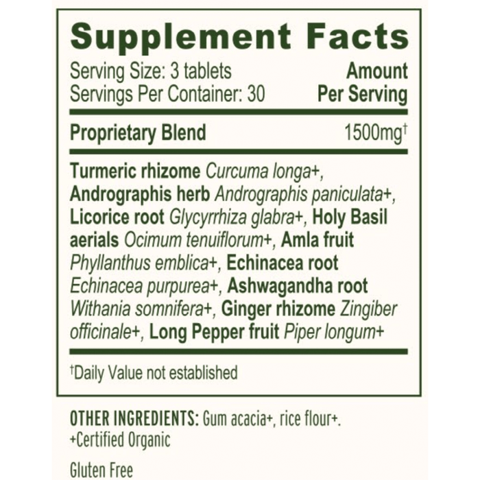 Banyan Botanicals Immune Strong Supplement Facts