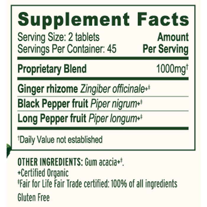 Banyan Botanicals Kapha Digest Supplement Facts