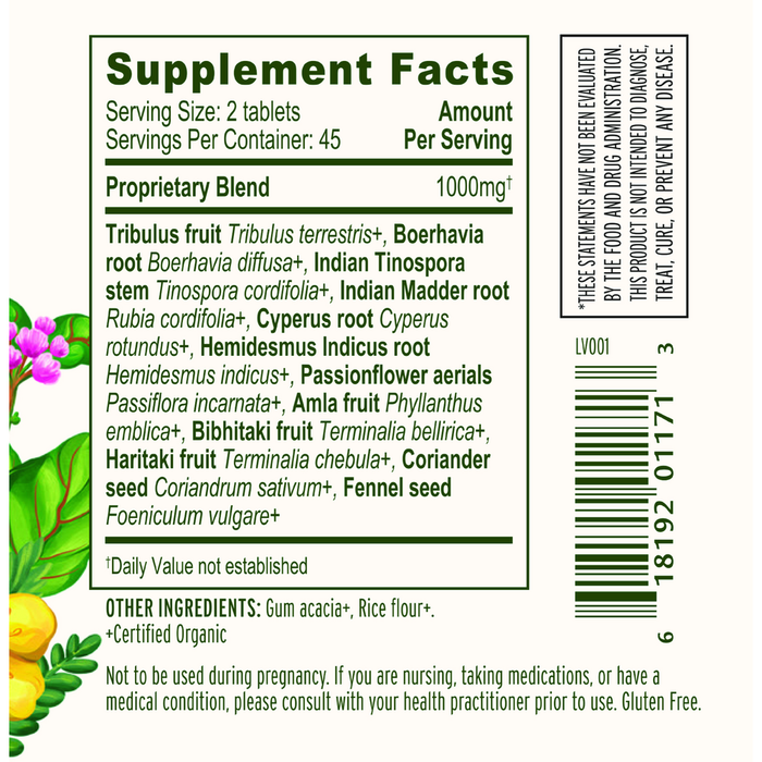 Banyan Botanicals Kidney Formula Supplement Facts