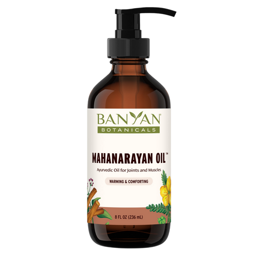 Banyan Botanicals Mahanarayan Oil, 8 fl oz, front of pump bottle