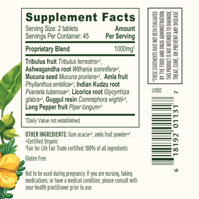 Banyan Botanicals Men's Support Supplement Facts