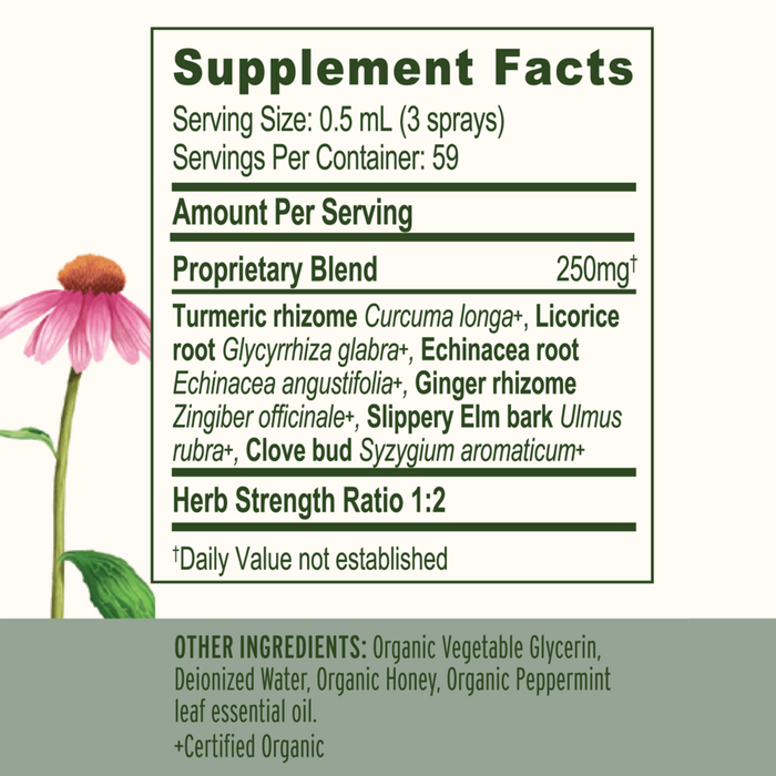 Organic Throat Soother Spray 1 fl oz by Banyan Botanicals