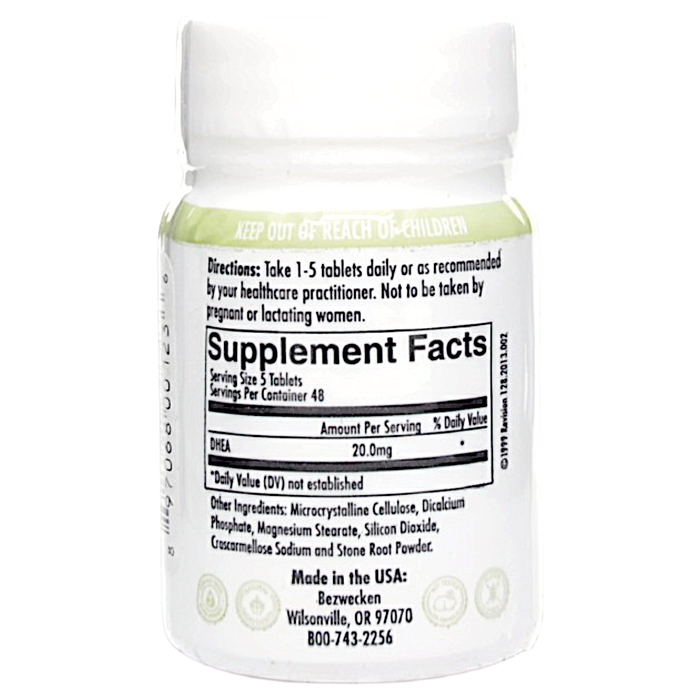 Bezwecken GinYam DHEA 240 tablets supplement facts label