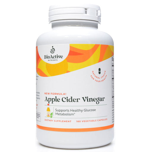 BioActive Nutrients Apple Cider Vinegar, 180 veg capsules, front of bottle
