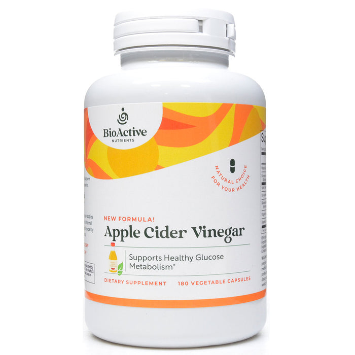 BioActive Nutrients Apple Cider Vinegar, 180 veg capsules, front of bottle